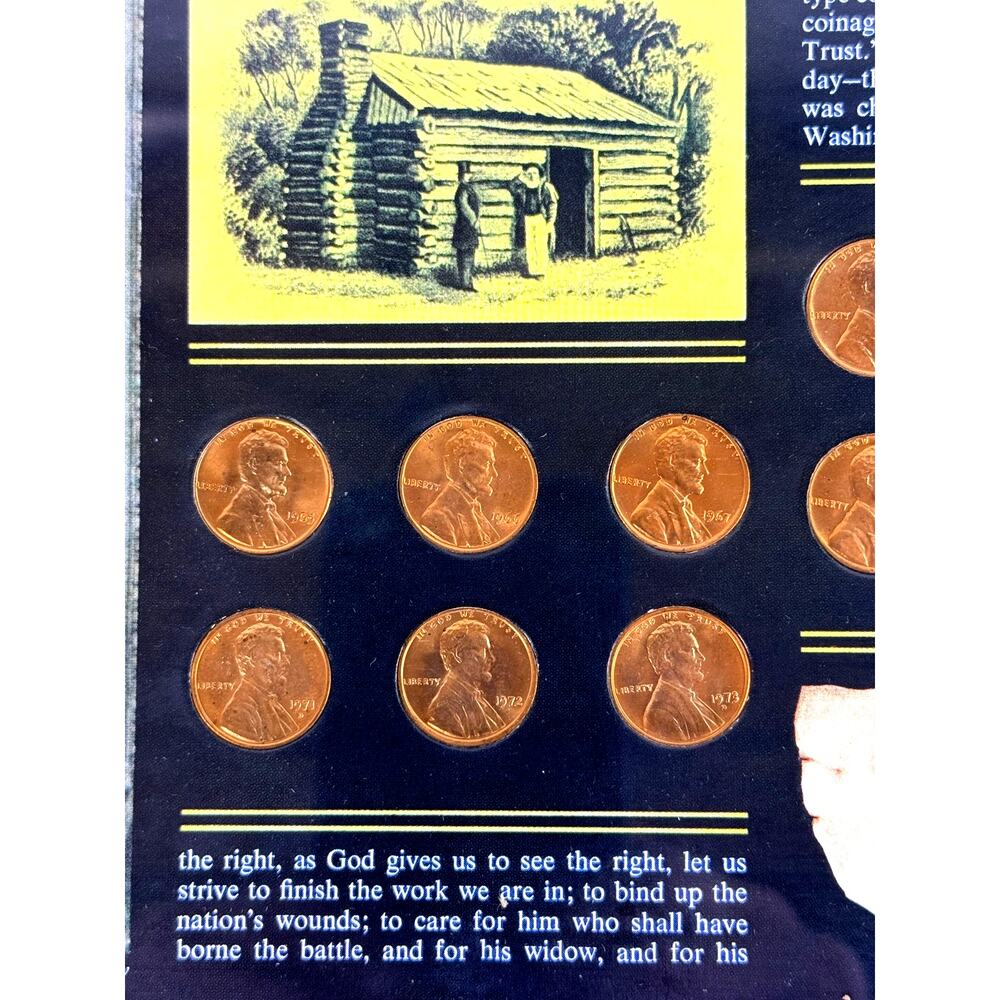 A Memorial To Lincoln Framed Penny Collection Display Abraham Lincoln Wall Art - Picture 3 of 10